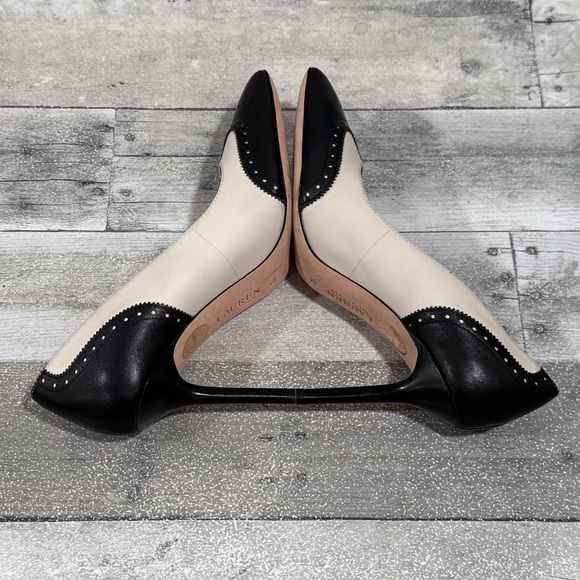 Ralph Lauren Women's Lynden Pointed Nappa & Calfskin Pump - Soft White/Black - 7 - Picture 5 of 9